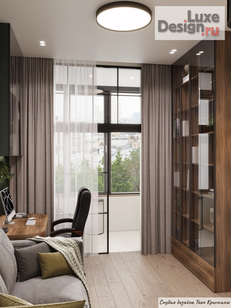 Дизайн интерьера квартиры "КВАРТИРА С ДЕВЕВЯННОЙ КАРТОЙ МИРА В КАБИНЕТЕ" (фото 19)