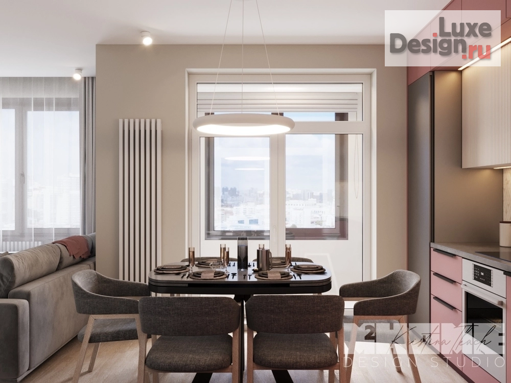 Дизайн интерьера трехкомнатной квартиры "ДЫМЧАТАЯ РОЗА" (фото 26)