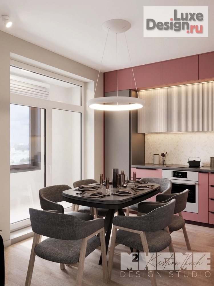 Дизайн интерьера трехкомнатной квартиры "ДЫМЧАТАЯ РОЗА" (фото 17)