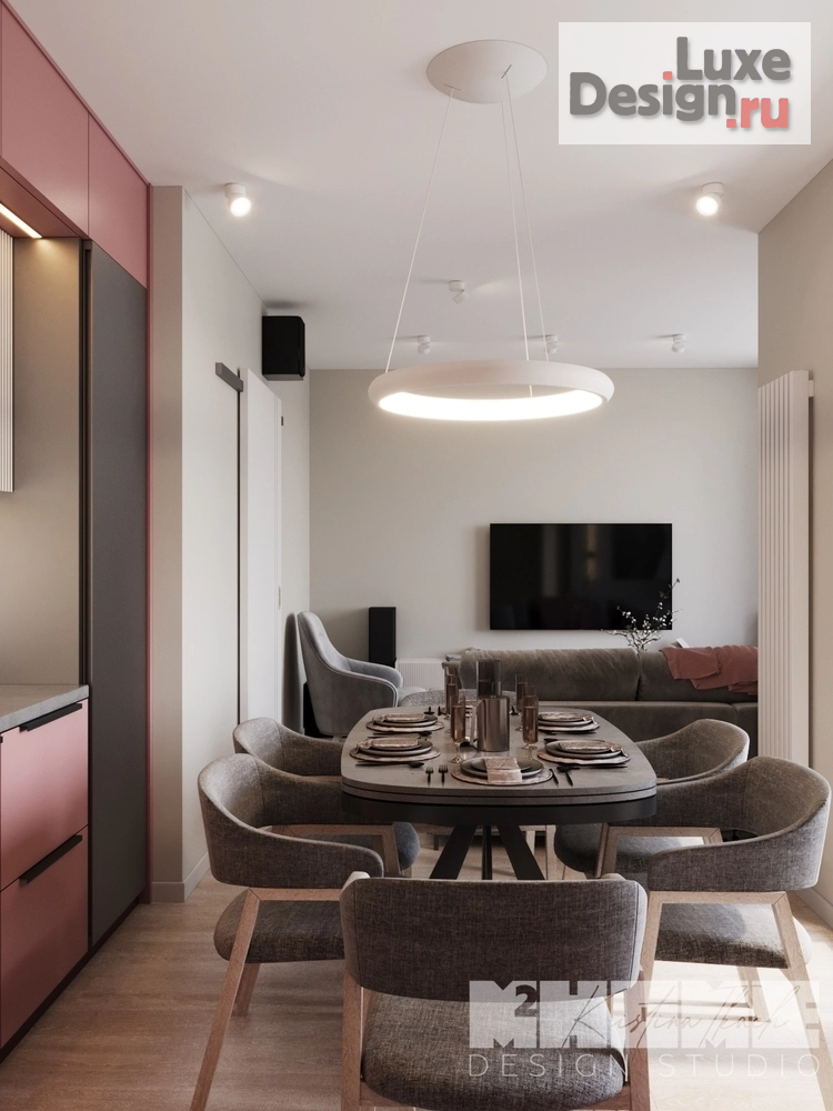 Дизайн интерьера трехкомнатной квартиры "ДЫМЧАТАЯ РОЗА" (фото 20)