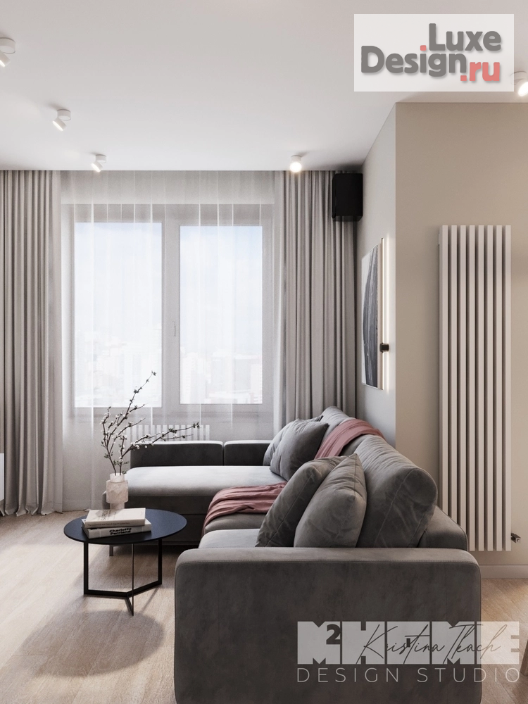 Дизайн интерьера трехкомнатной квартиры "ДЫМЧАТАЯ РОЗА" (фото 22)