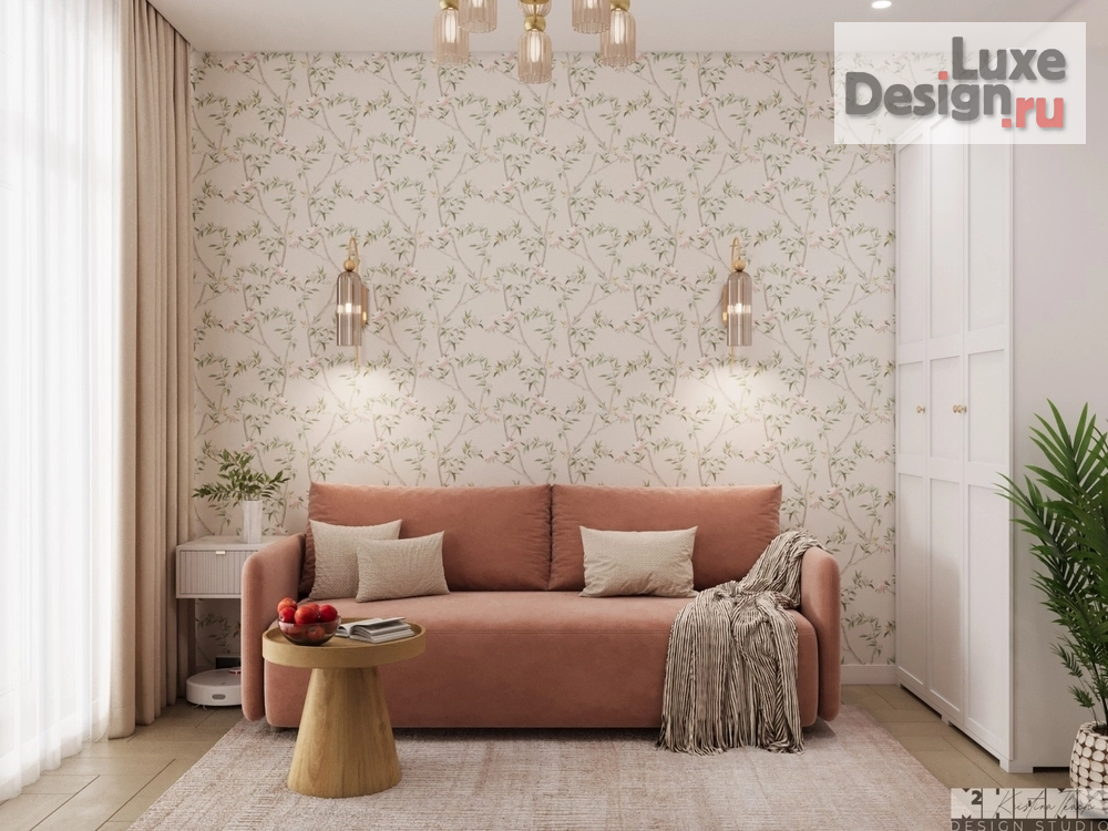 Дизайн интерьера квартиры "ДИЗАЙН-ПРОЕКТ КВАРТИРЫ 68 м2: СОЧЕТАНИЕ КОРАЛЛОВОГО И ОЛИВКОВОГО ОТТЕНКОВ " (фото 12)