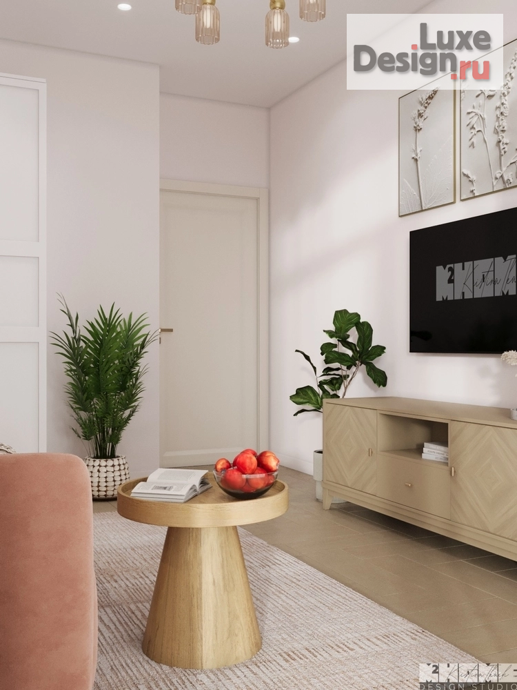 Дизайн интерьера квартиры "ДИЗАЙН-ПРОЕКТ КВАРТИРЫ 68 м2: СОЧЕТАНИЕ КОРАЛЛОВОГО И ОЛИВКОВОГО ОТТЕНКОВ " (фото 15)