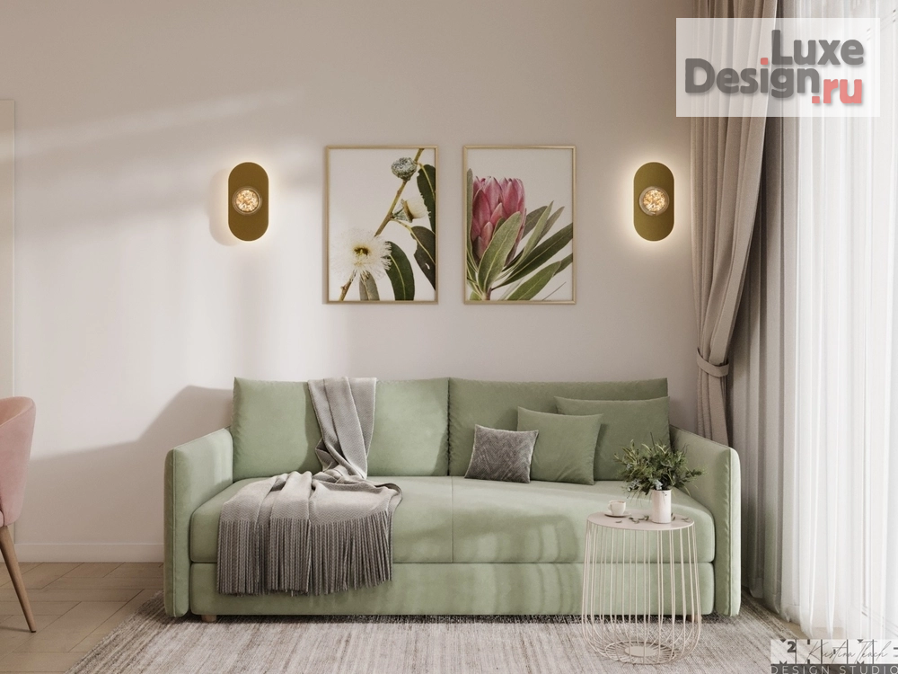 Дизайн интерьера квартиры "ДИЗАЙН-ПРОЕКТ КВАРТИРЫ 68 м2: СОЧЕТАНИЕ КОРАЛЛОВОГО И ОЛИВКОВОГО ОТТЕНКОВ " (фото 19)