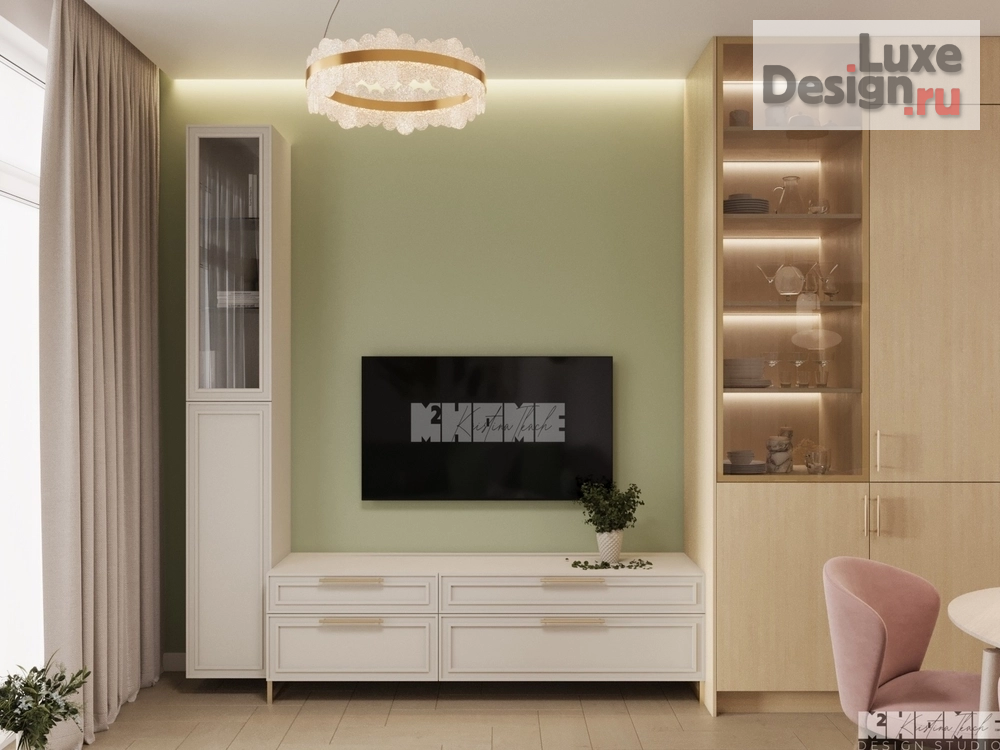 Дизайн интерьера квартиры "ДИЗАЙН-ПРОЕКТ КВАРТИРЫ 68 м2: СОЧЕТАНИЕ КОРАЛЛОВОГО И ОЛИВКОВОГО ОТТЕНКОВ " (фото 20)