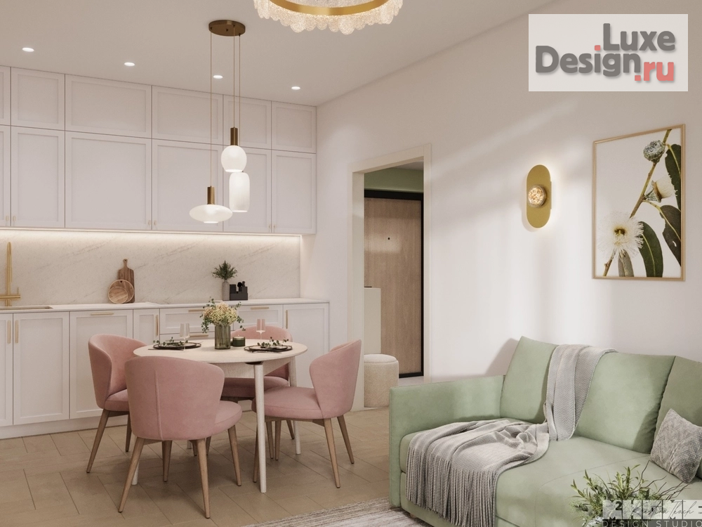 Дизайн интерьера квартиры "ДИЗАЙН-ПРОЕКТ КВАРТИРЫ 68 м2: СОЧЕТАНИЕ КОРАЛЛОВОГО И ОЛИВКОВОГО ОТТЕНКОВ " (фото 21)