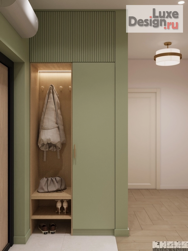 Дизайн интерьера квартиры "ДИЗАЙН-ПРОЕКТ КВАРТИРЫ 68 м2: СОЧЕТАНИЕ КОРАЛЛОВОГО И ОЛИВКОВОГО ОТТЕНКОВ " (фото 23)