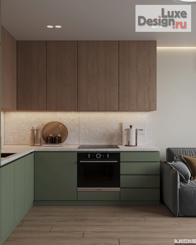 Дизайн интерьера квартиры "ОДНОКОМНАТНАЯ КВАРТИРА В СПОКОЙНЫХ ТОНАХ" (фото 3)