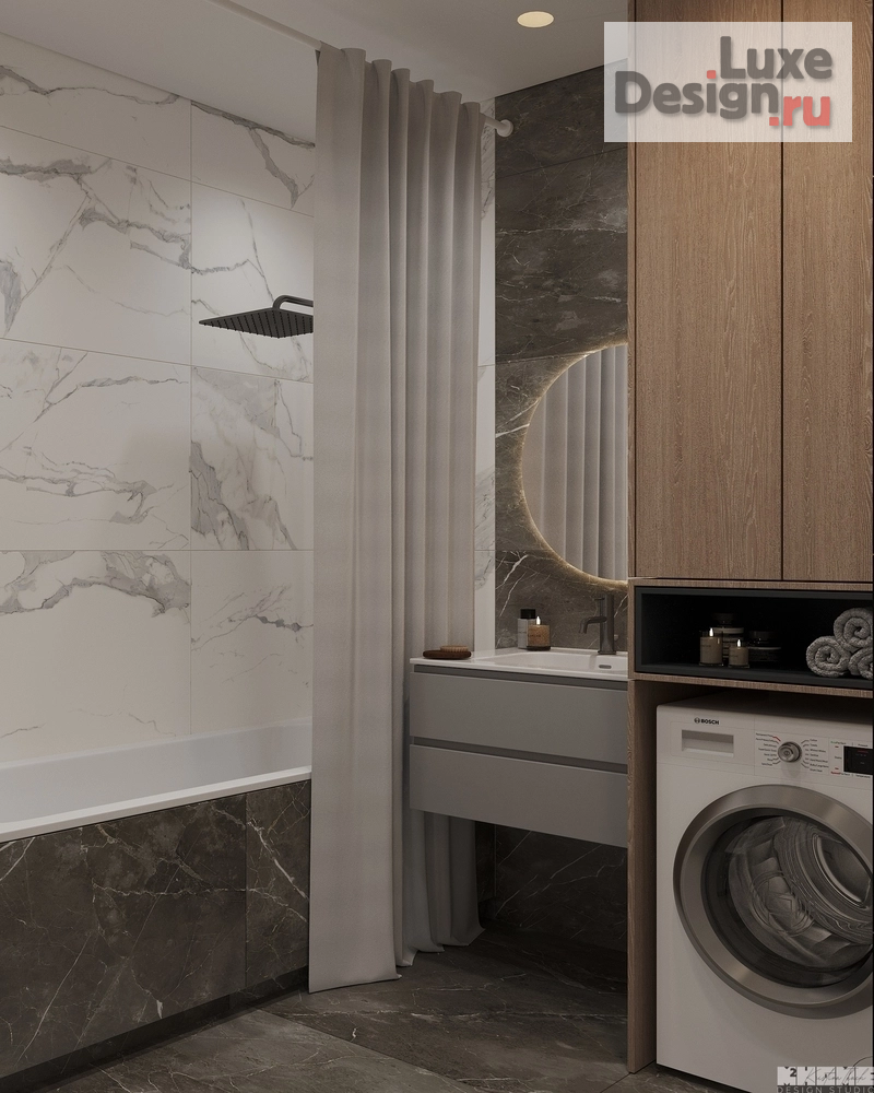 Дизайн интерьера квартиры "ОДНОКОМНАТНАЯ КВАРТИРА В СПОКОЙНЫХ ТОНАХ" (фото 9)