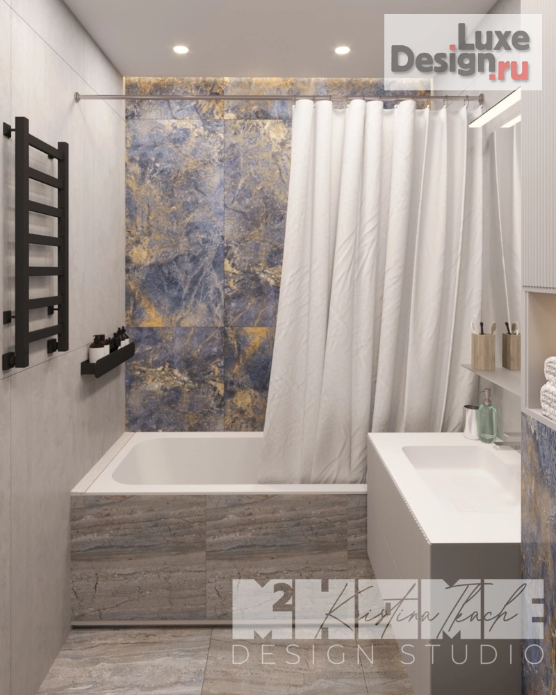 Дизайн интерьера трехкомнатной квартиры "ДЫМЧАТАЯ РОЗА" (фото 11)