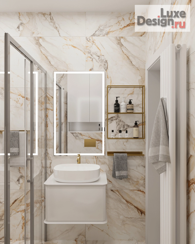 Дизайн интерьера четырехкомнатной квартиры "Проект квартиры в 99,2 м2 в неоклассике для молодой пары" (фото 12)