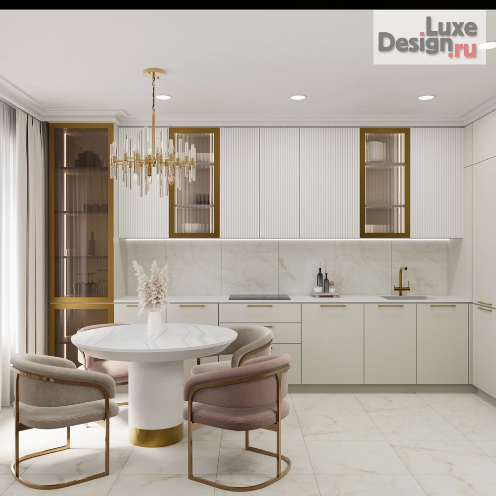 Дизайн интерьера четырехкомнатной квартиры "Проект квартиры в 99,2 м2 в неоклассике для молодой пары" (фото 2)