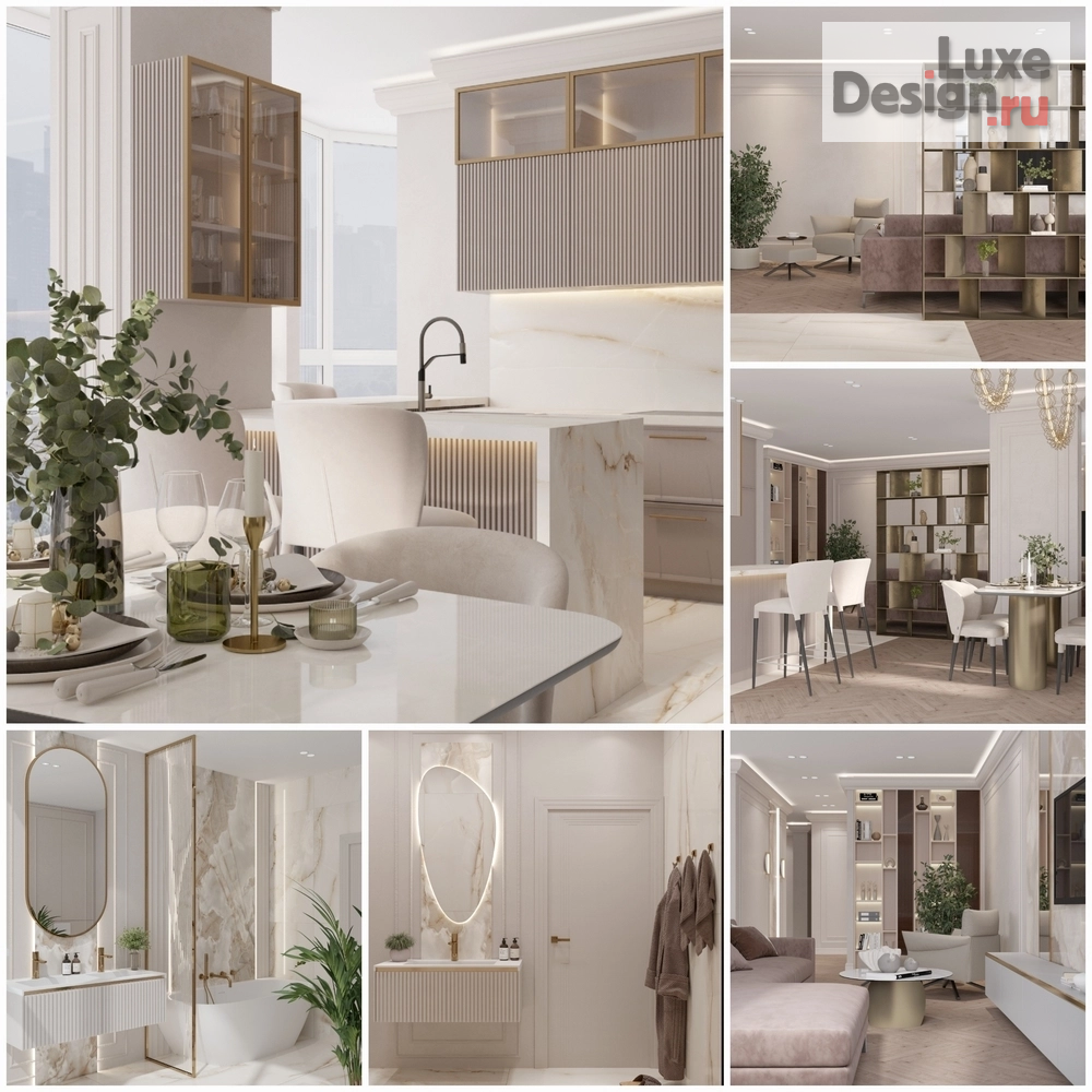 Дизайн интерьера трехкомнатной квартиры "Проект видовой квартиры с панорамными окнами" (фото 1)