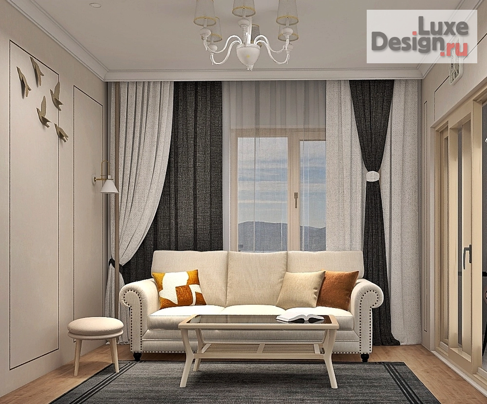 Дизайн интерьера трехкомнатной квартиры "Трешка. Старый фонд "Премиум"" (фото 5)