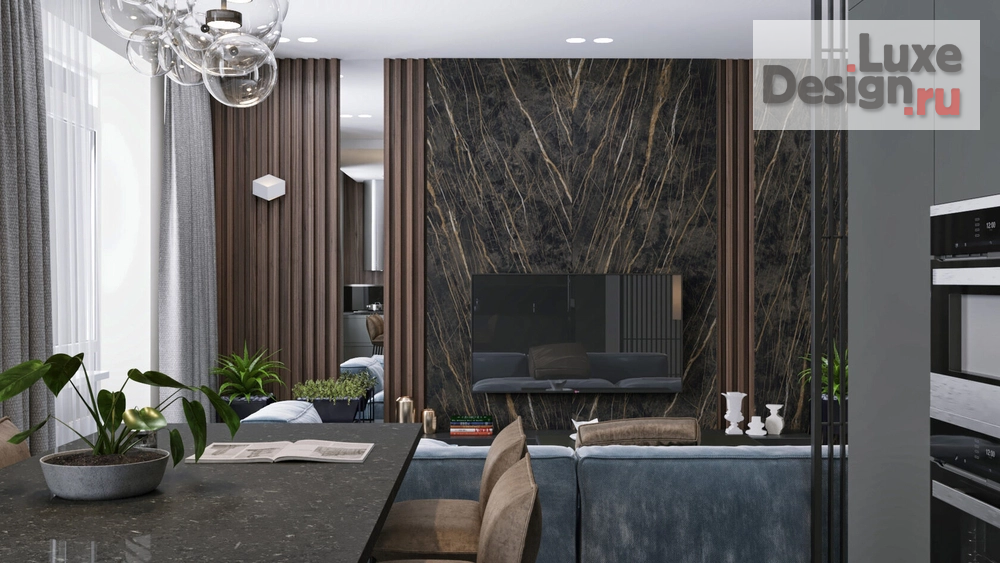 Дизайн интерьера трехкомнатной квартиры "Москва, Мосфильмовская" (фото 1)