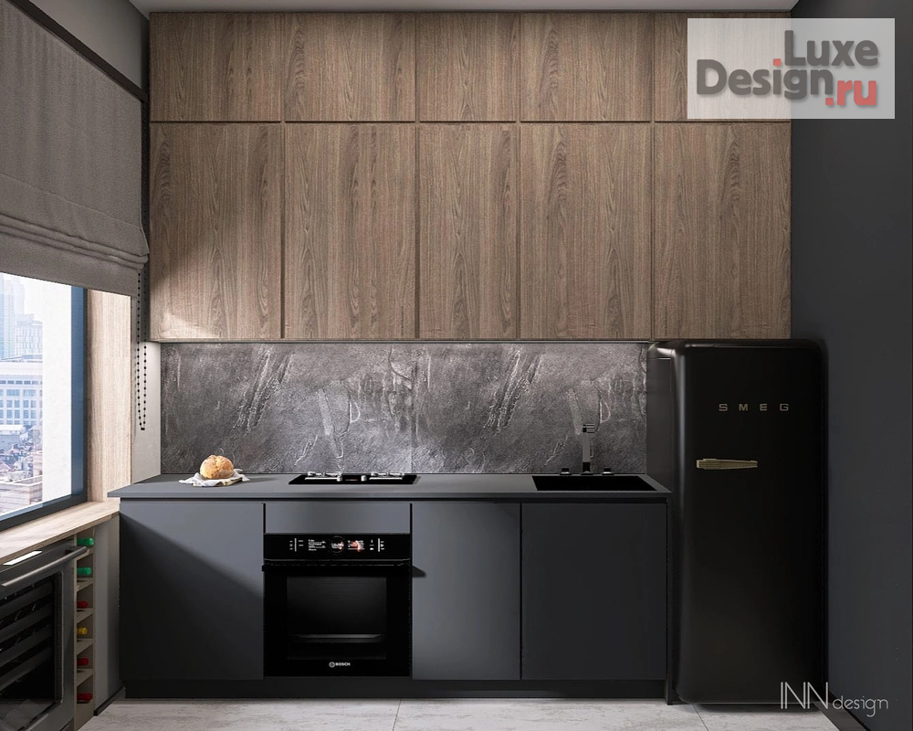 Дизайн интерьера трехкомнатной квартиры "Брутальная трешка для холостяка" (фото 3)