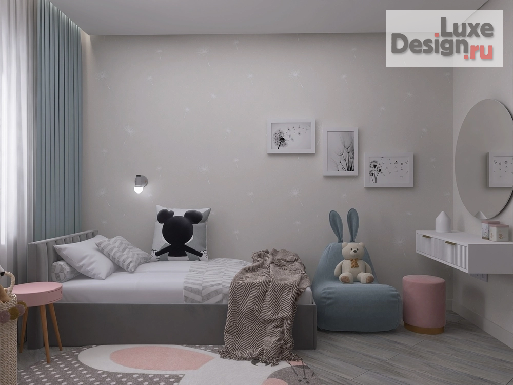 Дизайн интерьера загородного дома "Дизайн частного дома с просторной гостиной и двумя детскими (для девочки-подростка и первоклассницы)" (фото 6) от дизайнера Ильницкая Наталья Дизайн интерьера загородного дома "Дизайн частного дома с просторной гостиной и двумя детскими (для девочки-подростка и первоклассницы)" (фото 6)