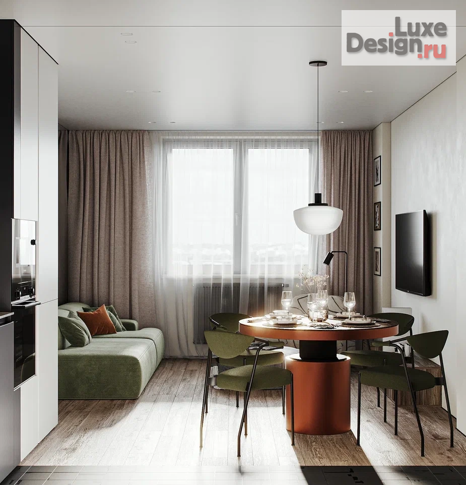 Дизайн интерьера трехкомнатной квартиры "Современный интерьер квартиры 83 м.кв с интересной перепланировкой." (фото 4)