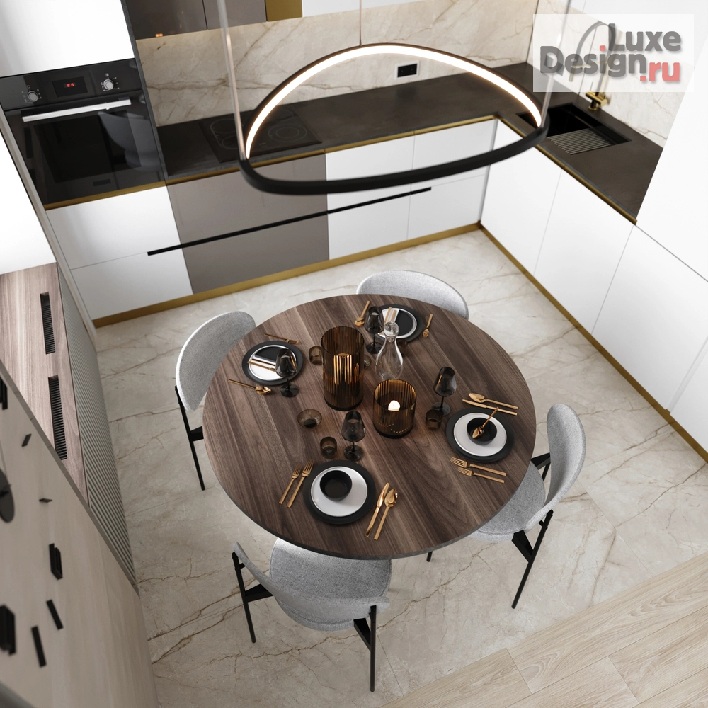 Дизайн интерьера трехкомнатной квартиры "Дизайн-проект интерьера квартиры в ЖК Символ" (фото 4)