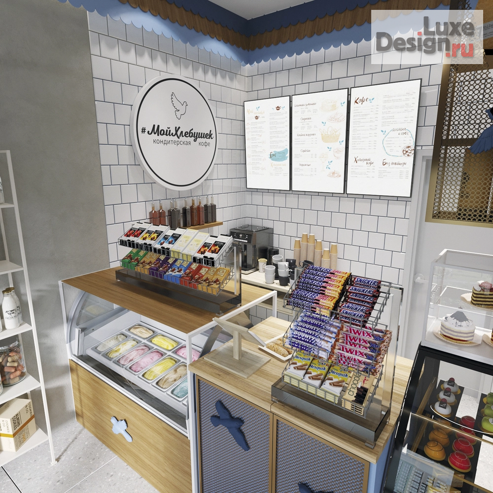 Дизайн интерьера кафе "Кофейня 16м2 в Москве" (фото 2) от дизайнера Ярыгина Анна Александровна Дизайн интерьера кафе "Кофейня 16м2 в Москве" (фото 2)