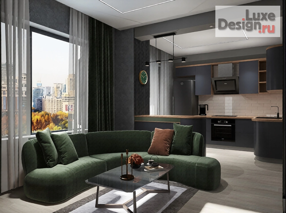 Дизайн интерьера двухкомнатной квартиры "ЖК символ" (фото 1)
