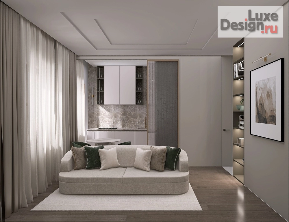 Дизайн интерьера трехкомнатной квартиры "Дизайн интерьера трехкомнатной квартиры в современном стиле" (фото 1)