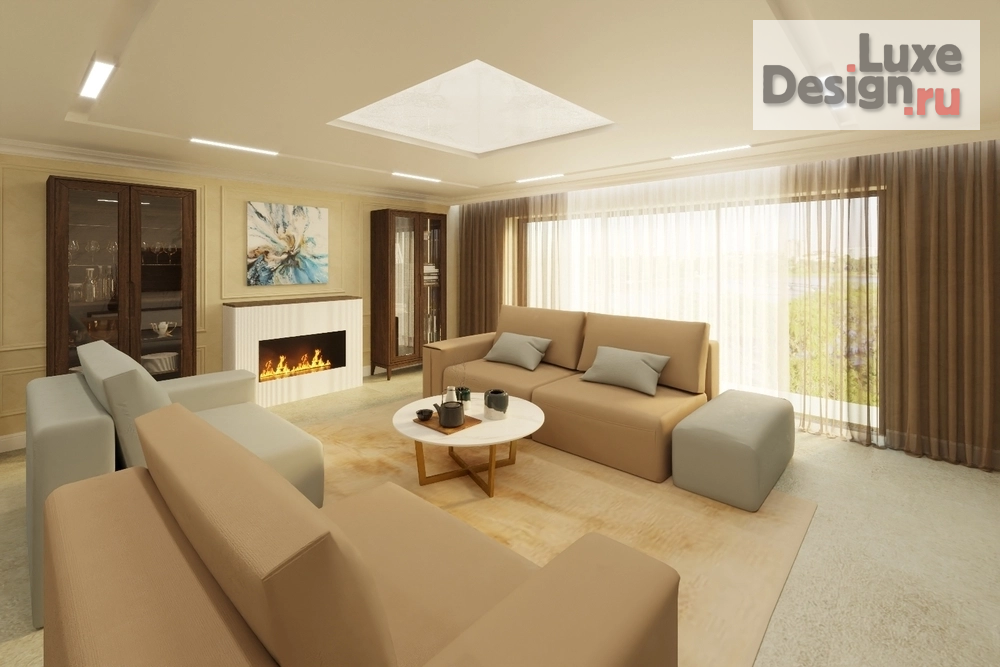 Дизайн интерьера частного дома "Гостиной-кухня в стиле Ар-деко" (фото 10)