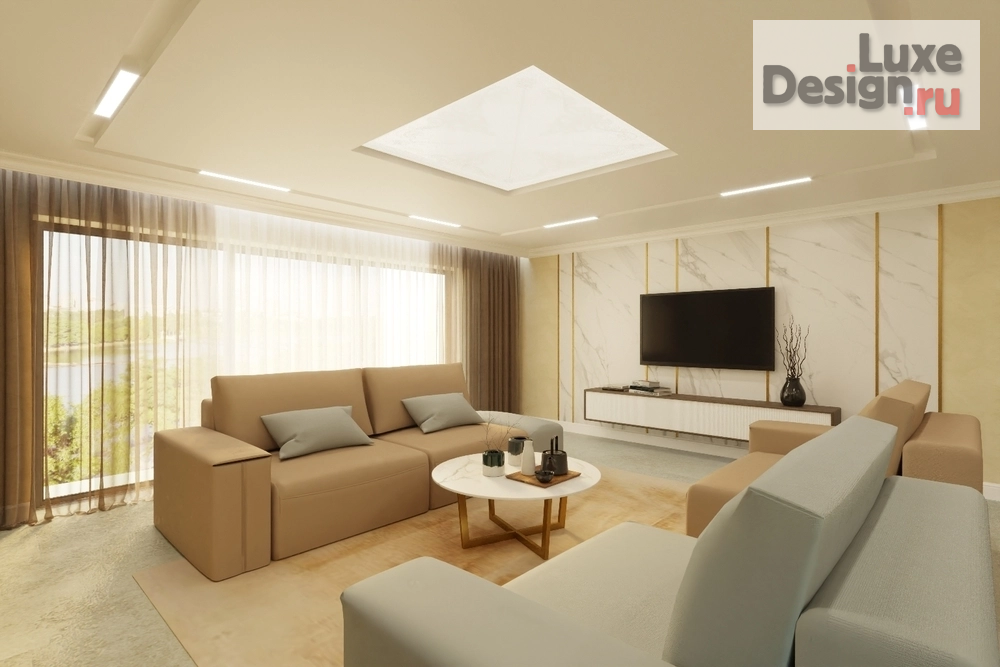 Дизайн интерьера частного дома "Гостиной-кухня в стиле Ар-деко" (фото 11)