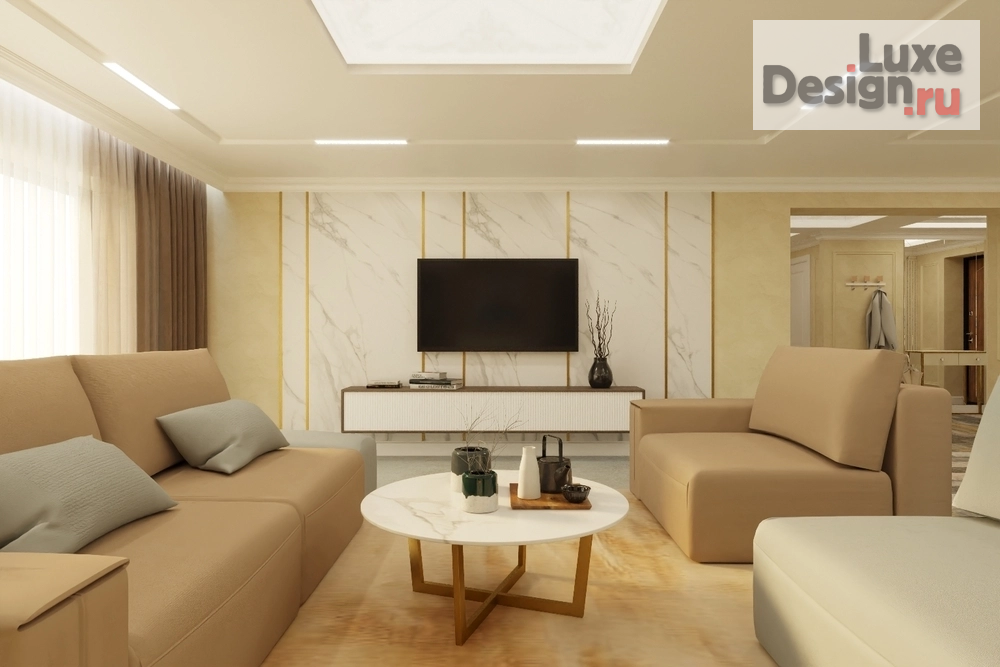 Дизайн интерьера частного дома "Гостиной-кухня в стиле Ар-деко" (фото 12)