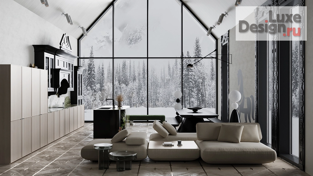 Дизайн интерьера загородного дома "Загородный дом в Новом Русском стиле" (фото 4)