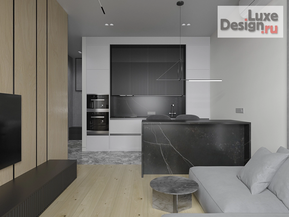 Дизайн интерьера апартаментов "Апартаменты в ЖК "Серебряный фонтан" в стиле минимализм" (фото 8)