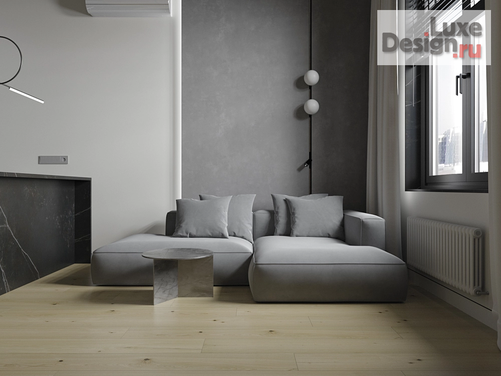 Дизайн интерьера апартаментов "Апартаменты в ЖК "Серебряный фонтан" в стиле минимализм" (фото 1)