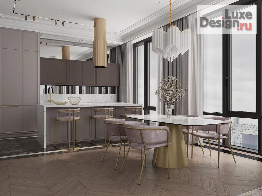 Дизайн интерьера четырехкомнатной квартиры "AFI Park «Воронцовский» квартира площадью 110 кв.м." (фото 1)