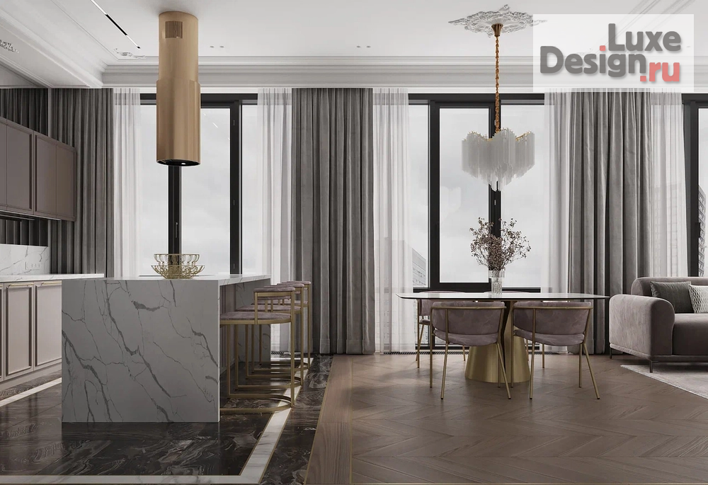 Дизайн интерьера четырехкомнатной квартиры "AFI Park «Воронцовский» квартира площадью 110 кв.м." (фото 8)