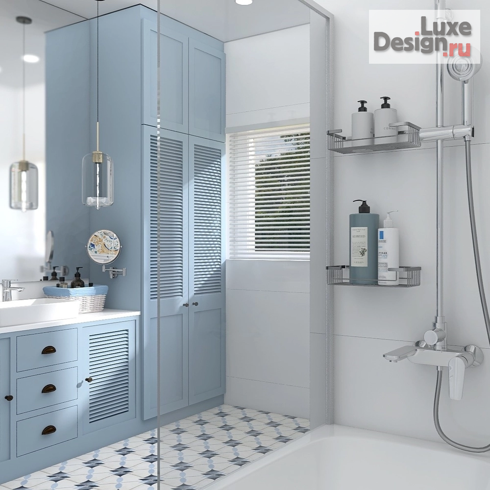 Дизайн интерьера ванной "Ванная комната с нотками средиземноморского побережья" (фото 5)