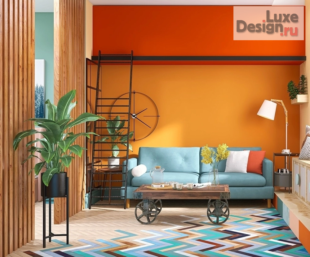 Дизайн интерьера гостиной "Апельсиновая гостиная" (фото 1)