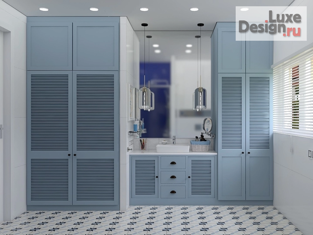 Дизайн интерьера ванной "Ванная комната с нотками средиземноморского побережья" (фото 1)