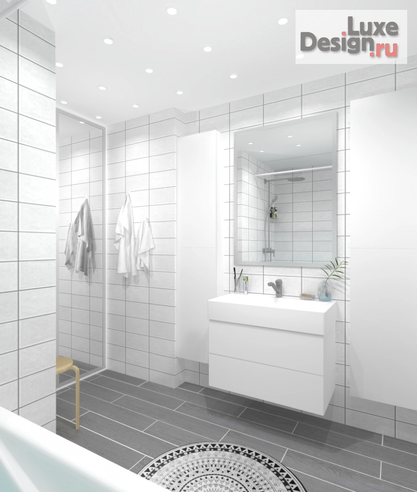 Дизайн интерьера ванной "Ванная комната в скандинавском стиле." (фото 3)