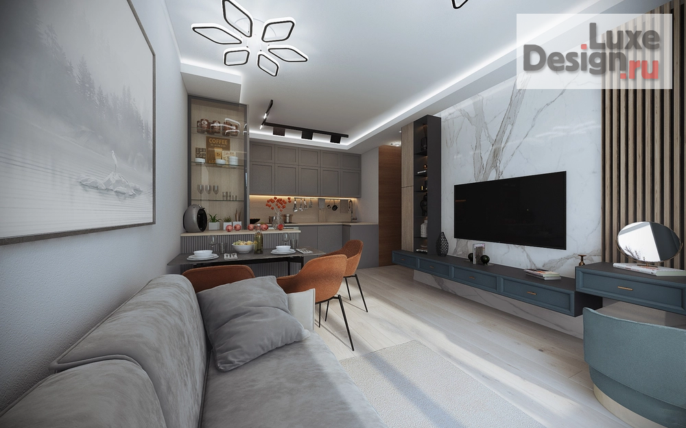 Дизайн интерьера двухкомнатной квартиры "Квартира в ЖК "Грин парк"" (фото 4)