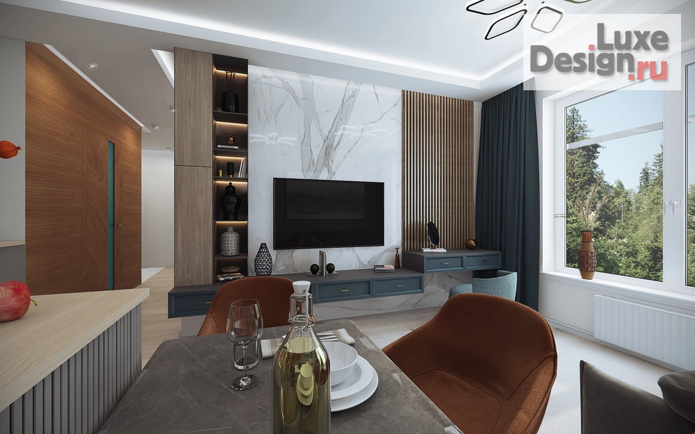 Дизайн интерьера двухкомнатной квартиры "Квартира в ЖК "Грин парк"" (фото 1)