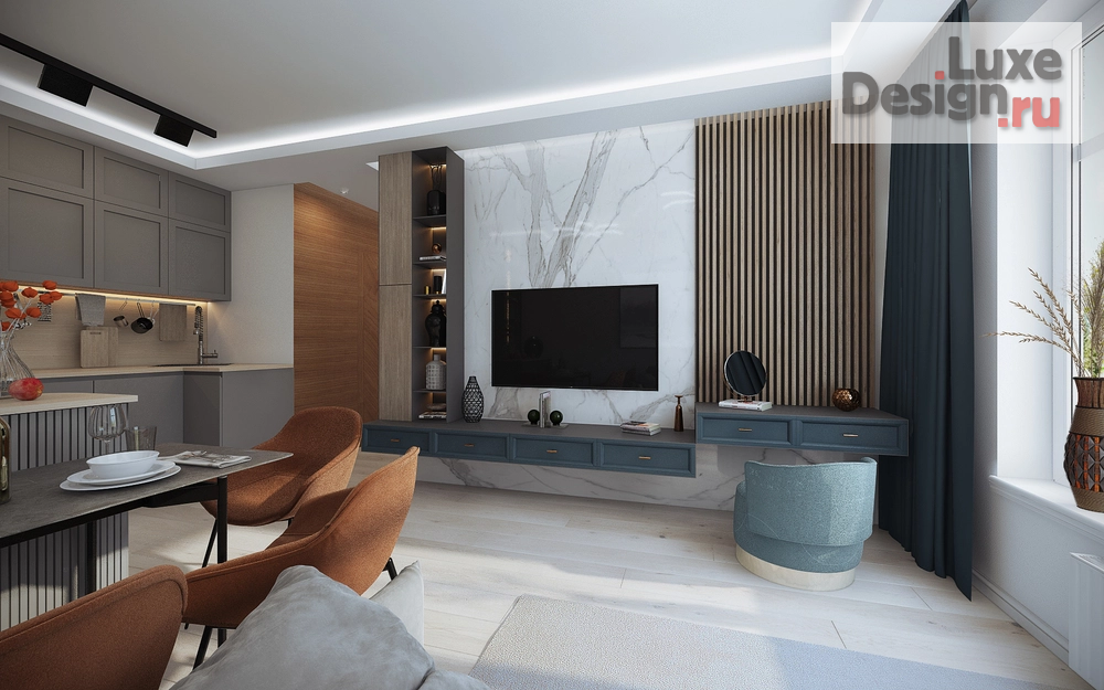 Дизайн интерьера двухкомнатной квартиры "Квартира в ЖК "Грин парк"" (фото 5)