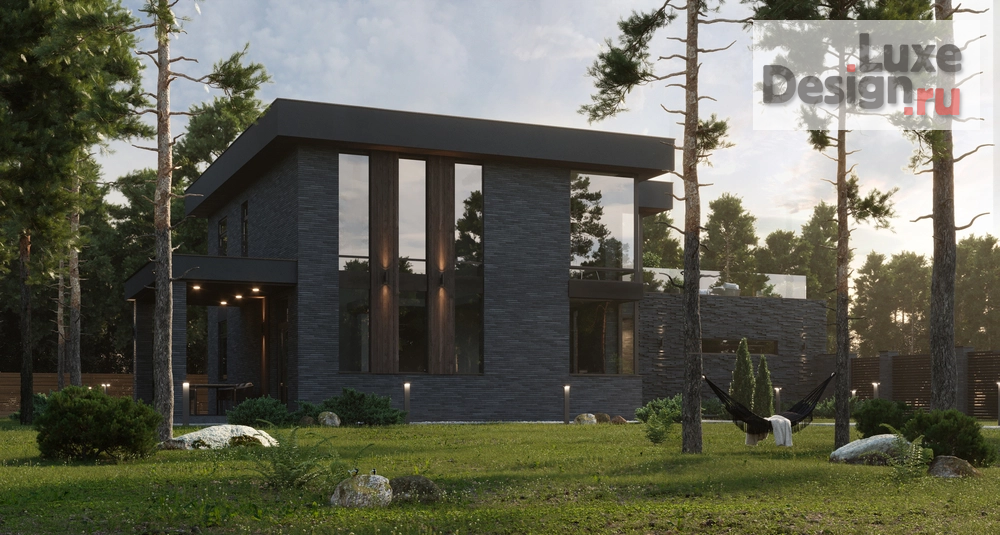 Частная архитектура "Двухэтажный дом в стиле Райт" (фото 1)