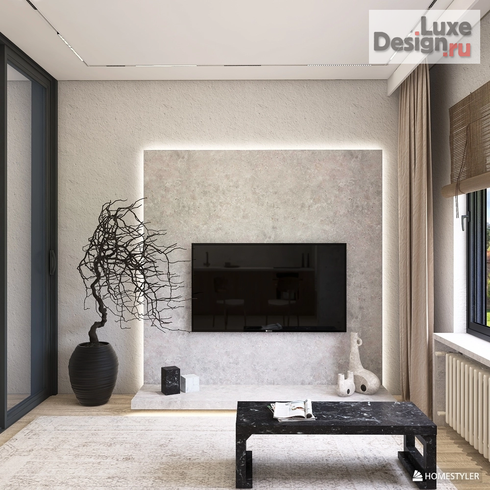 Дизайн интерьера двухкомнатной квартиры "Философия WabiSabi" (фото 1)