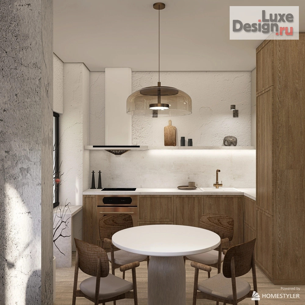 Дизайн интерьера двухкомнатной квартиры "Философия WabiSabi" (фото 6)