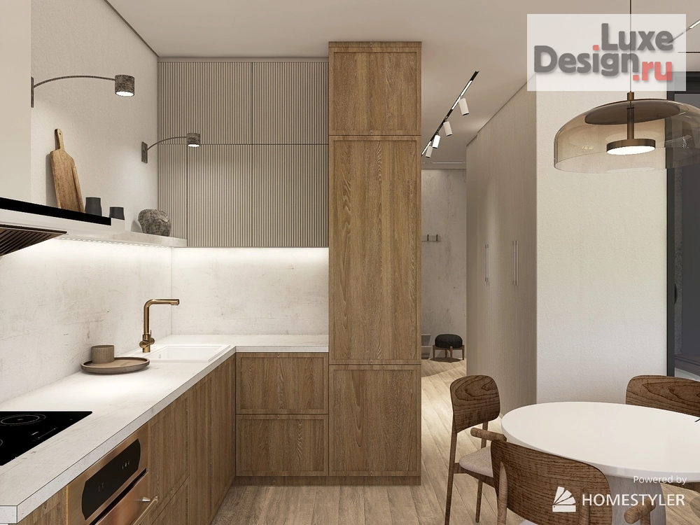 Дизайн интерьера двухкомнатной квартиры "Философия WabiSabi" (фото 7)