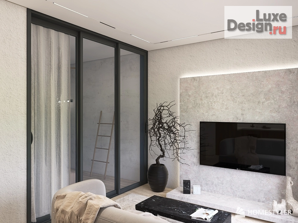 Дизайн интерьера двухкомнатной квартиры "Философия WabiSabi" (фото 4)