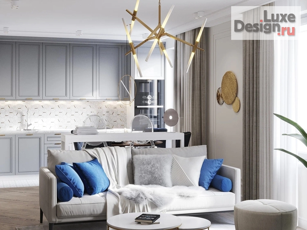 Дизайн интерьера гостиной "Дизайн-проект кухни гостиной" (фото 4) от дизайнера Мелешкова Екатерина Николаевна Дизайн интерьера гостиной "Дизайн-проект кухни гостиной" (фото 4)