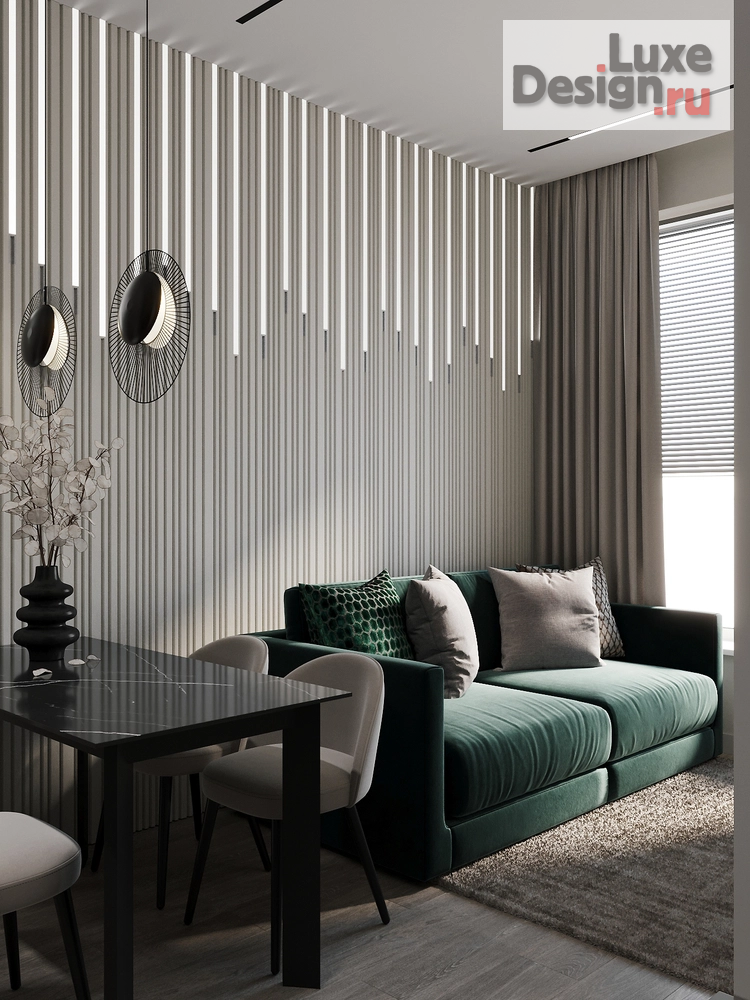 Дизайн интерьера трехкомнатной квартиры "Дизайн проект квартиры в ЖК Кристал" (фото 1)