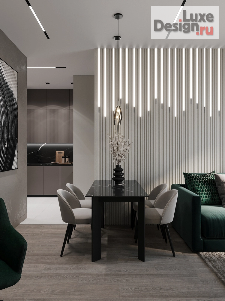 Дизайн интерьера трехкомнатной квартиры "Дизайн проект квартиры в ЖК Кристал" (фото 6)