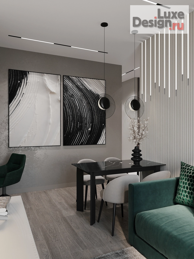 Дизайн интерьера трехкомнатной квартиры "Дизайн проект квартиры в ЖК Кристал" (фото 2)